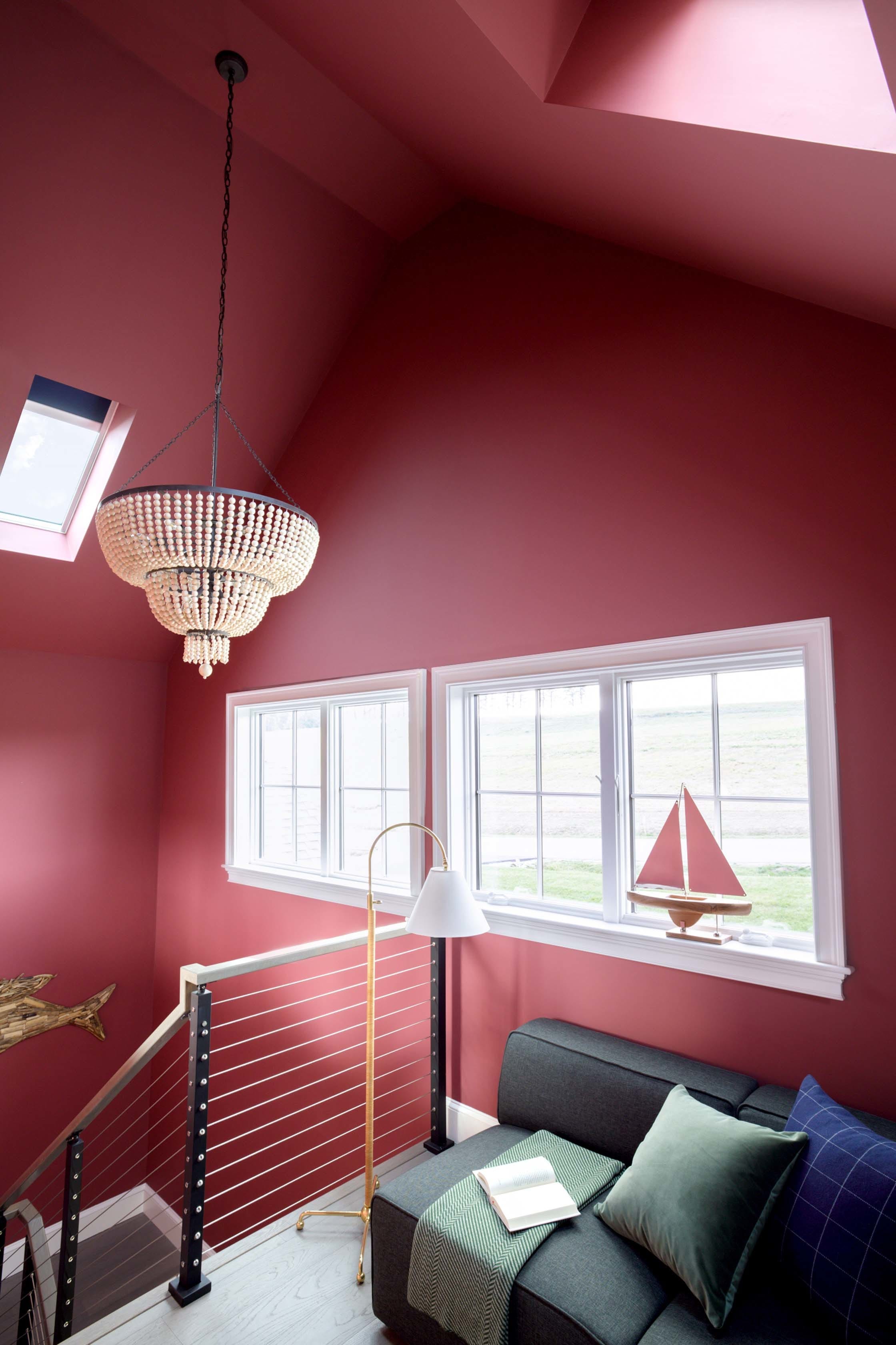 Red stairwell skylights